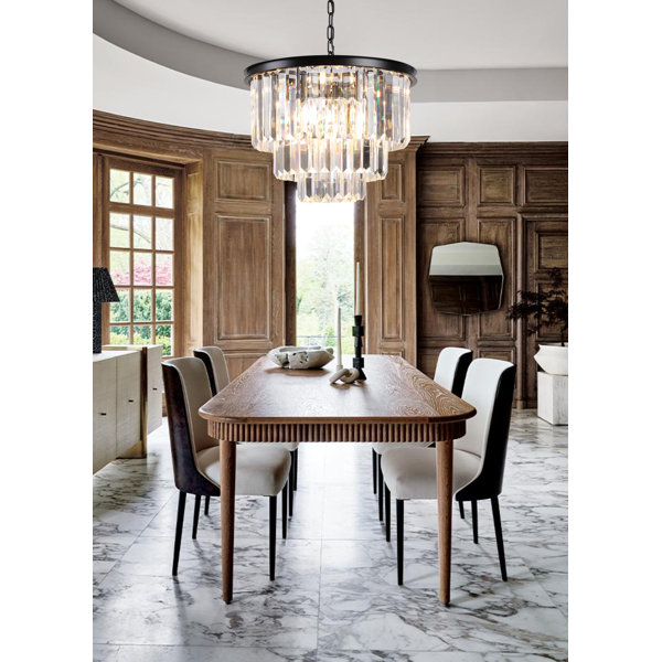 Greyleigh™ Castleford 6 Light Unique Tiered Faceted Glass Cascade